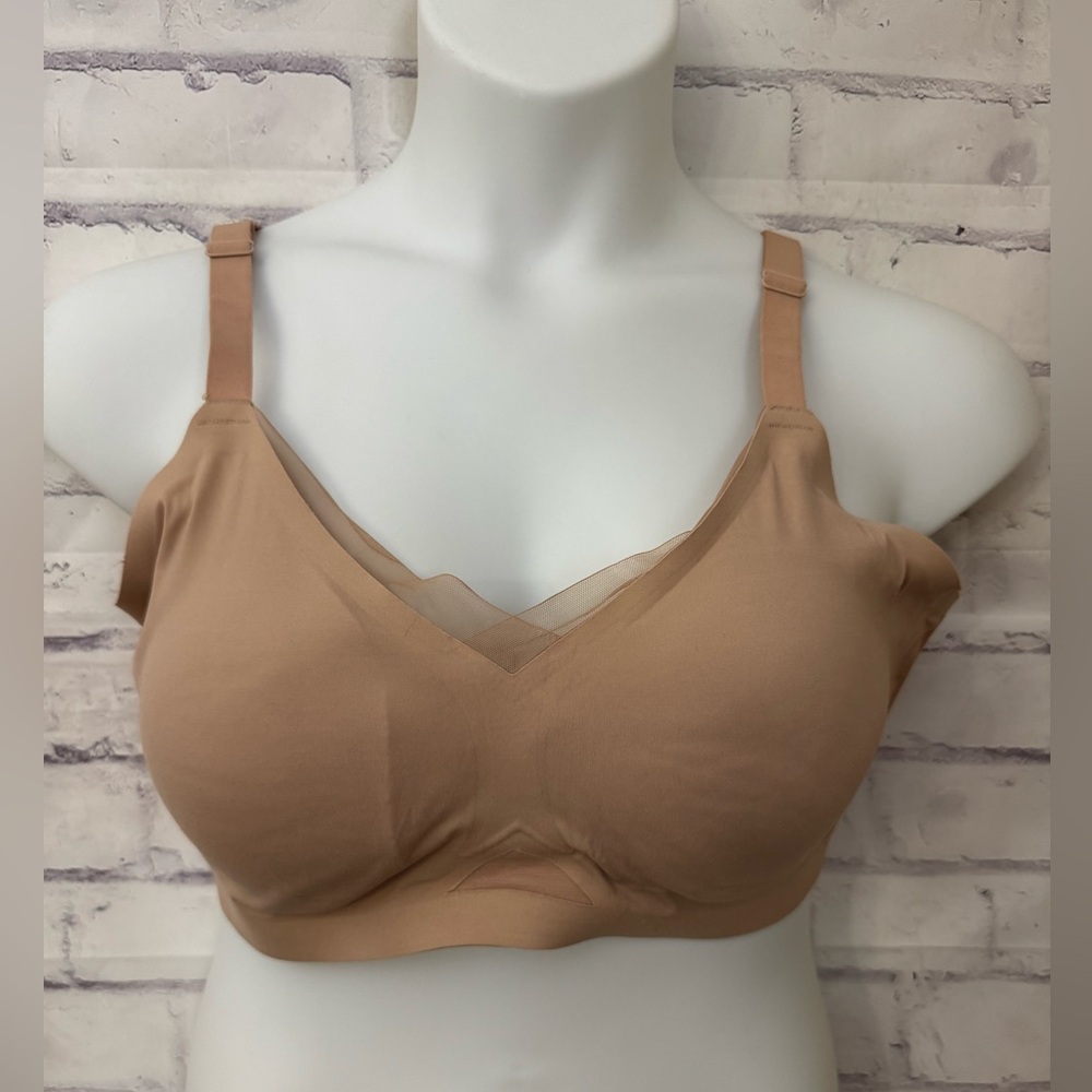 Honeylove Cross Over Bra Sand 2X Wire Free Comfort Convertible